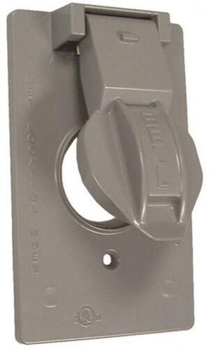Receptacle Single Vertical Cover Gray