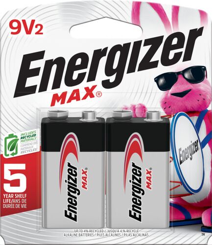 MAX 9V Alkaline Battery - 2 Pack