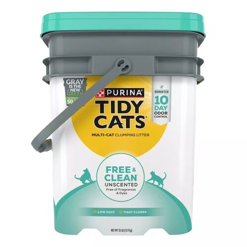 Free & Clean Unscented Clumping Scoop Litter for Multiple Cats - 35 Lb