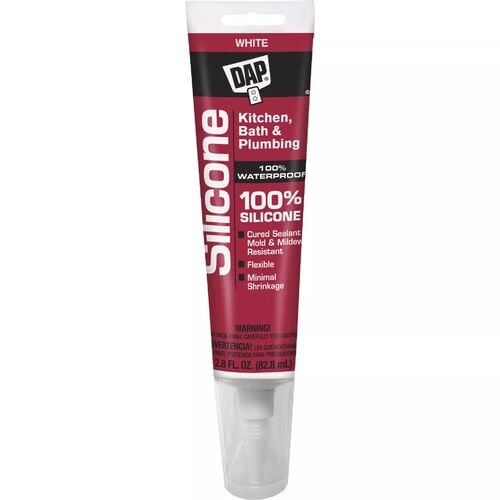Silicone Kitchen Bath & Plumbing Sealant in White - 2.8 oz