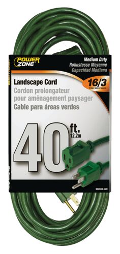 40-Feet 16/3 Vinyl Landscape Outdoor Extension Cord
