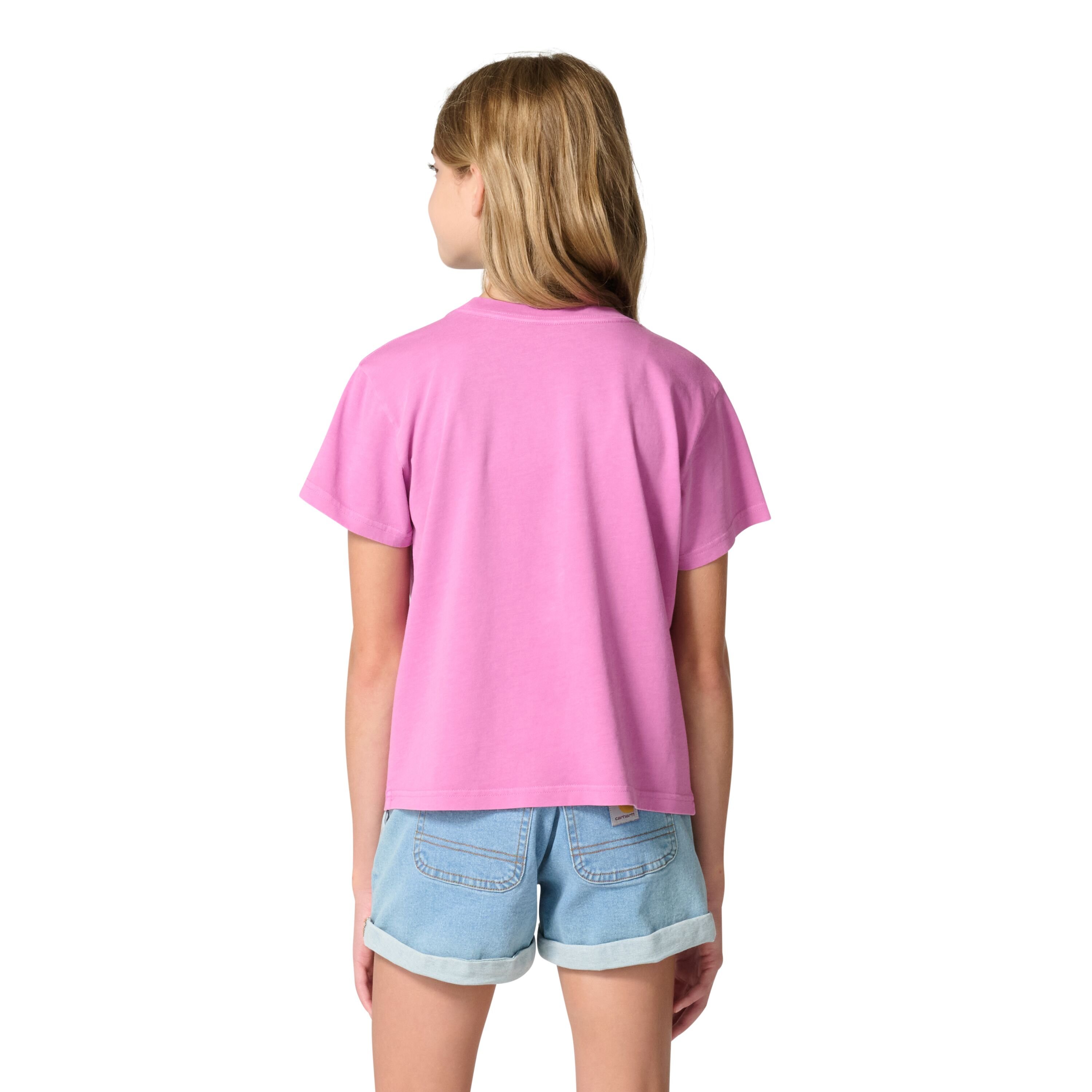 Girls' Short Sleeve Re-Engineered Garment Dye Pocket T-Shirt