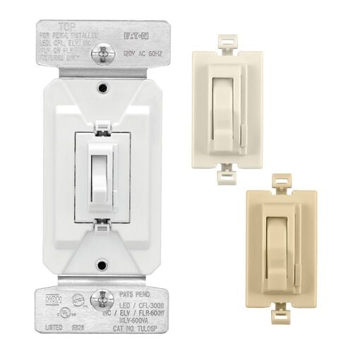 Universal Toggle Dimmer Switch - Includes Faceplates
