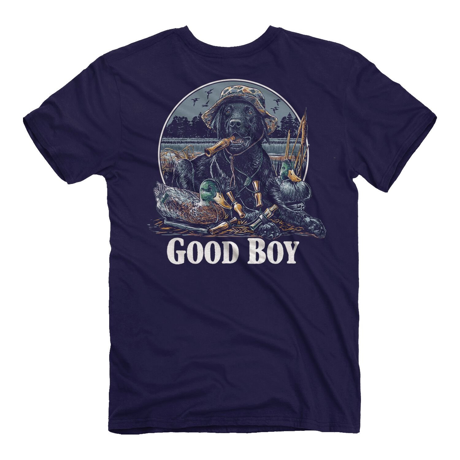 Men's Good Boy Duck Call Dog Short Sleeve Graphic T-Shirt