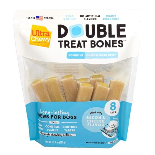 Double Treat Bones in Bacon & Cheese Flavor - 8 Count