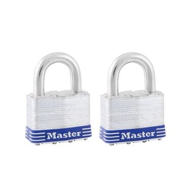 2" Wide Laminated Steel Pin Tumbler Padlock 2-Pack