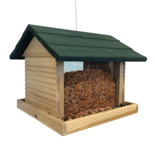 Large Hanging Log Cabin Bird Feeder