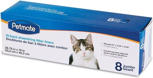 Drawstring Hi Back Litter Pan Liners - 8 Count