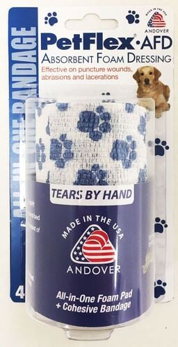 PetFlex 2" Absorbent Foam Dressing Cohesive Bandage in White