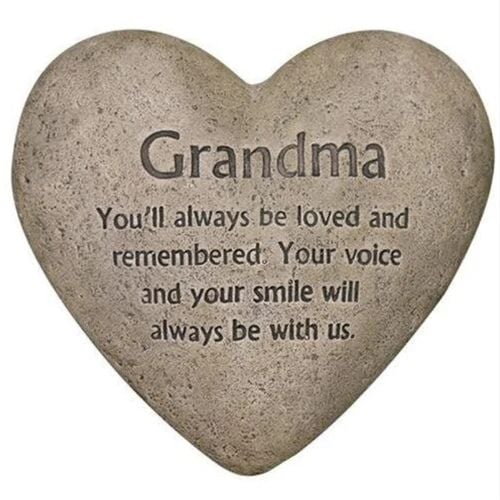 6" Grandma Heart Cement Stone