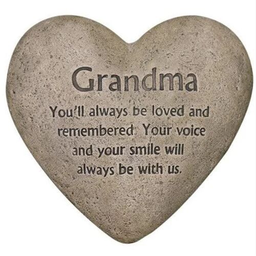 6" Grandma Heart Cement Stone