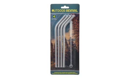 Stainless Steel Straws - 4-Pack