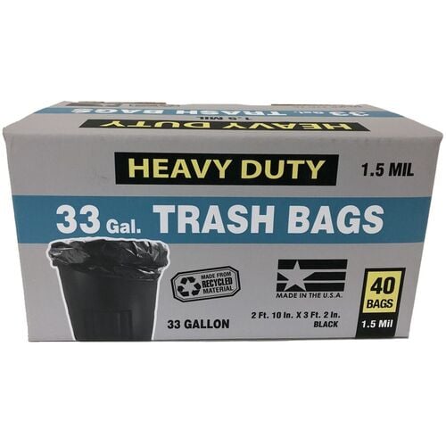 33 Gallon Heavy Duty Trash Bags - 40 Count