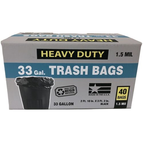 33 Gallon Heavy Duty Trash Bags - 40 Count