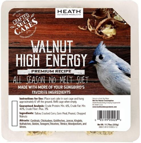 11.75 oz Walnut High Energy Premium Crafted Suet Cake