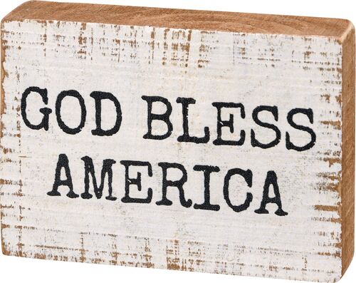 God Bless America Block Sign
