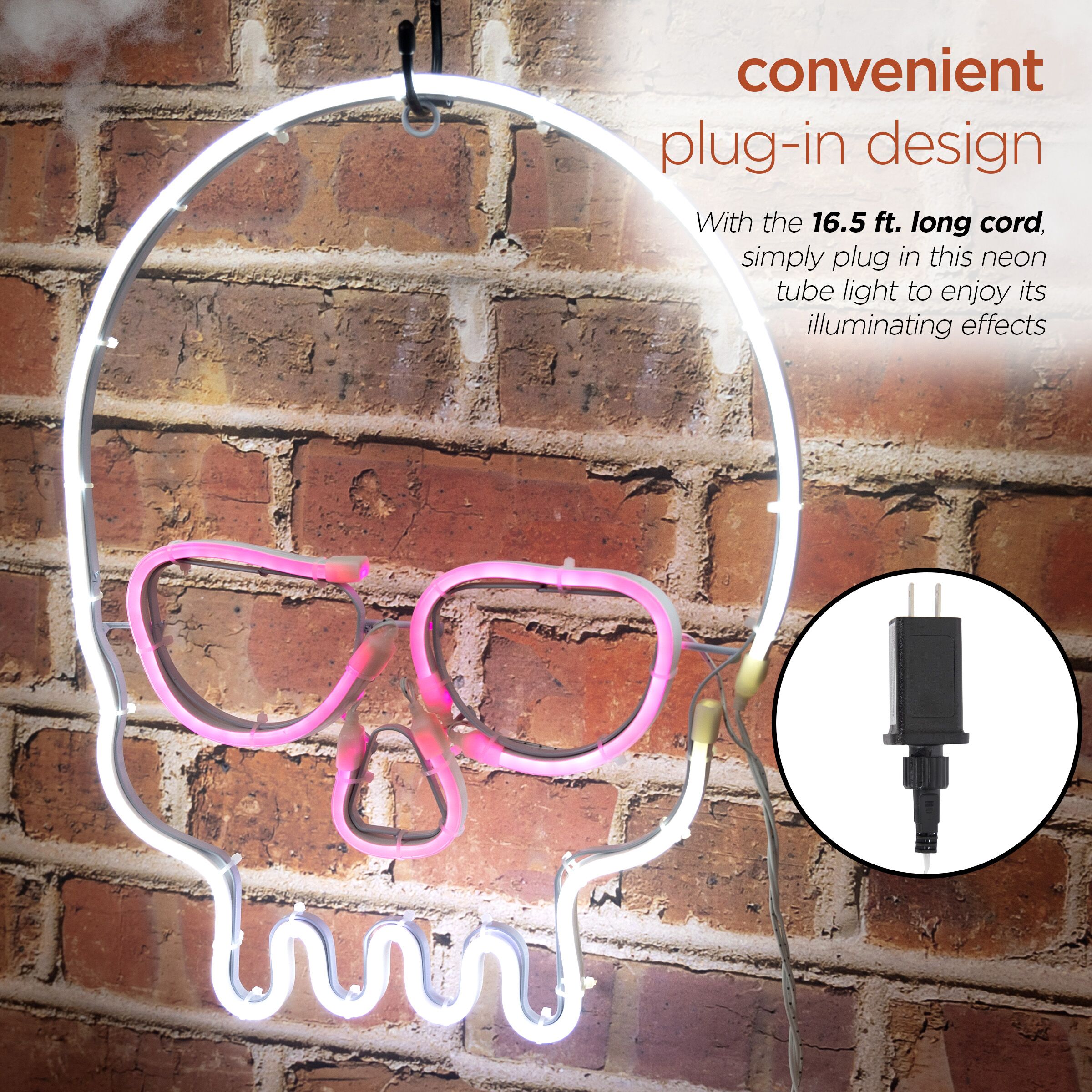 Alpine Corporation Skull Neon Light Window Decor