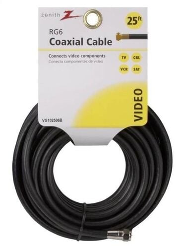 RG6 Coaxial Cable 25 Ft Black