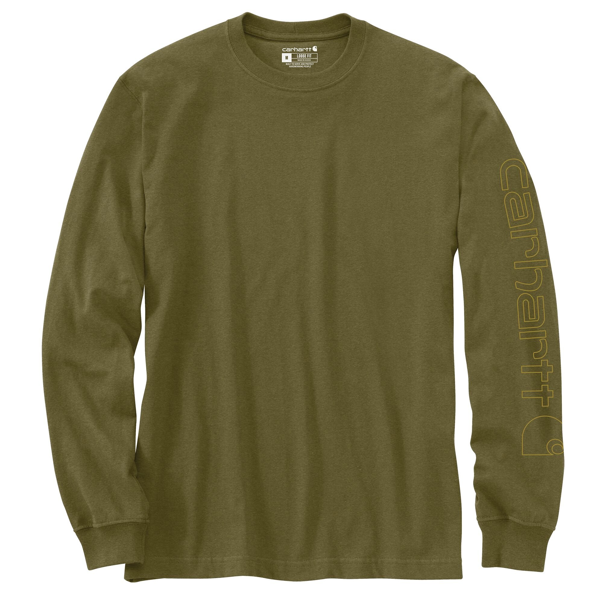 Men's Loose Fit Heavyweight Long Sleeve Logo Sleeve Graphic T-Shirt