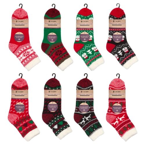 Women's Holiday Aloe Cabin Socks - Assorted