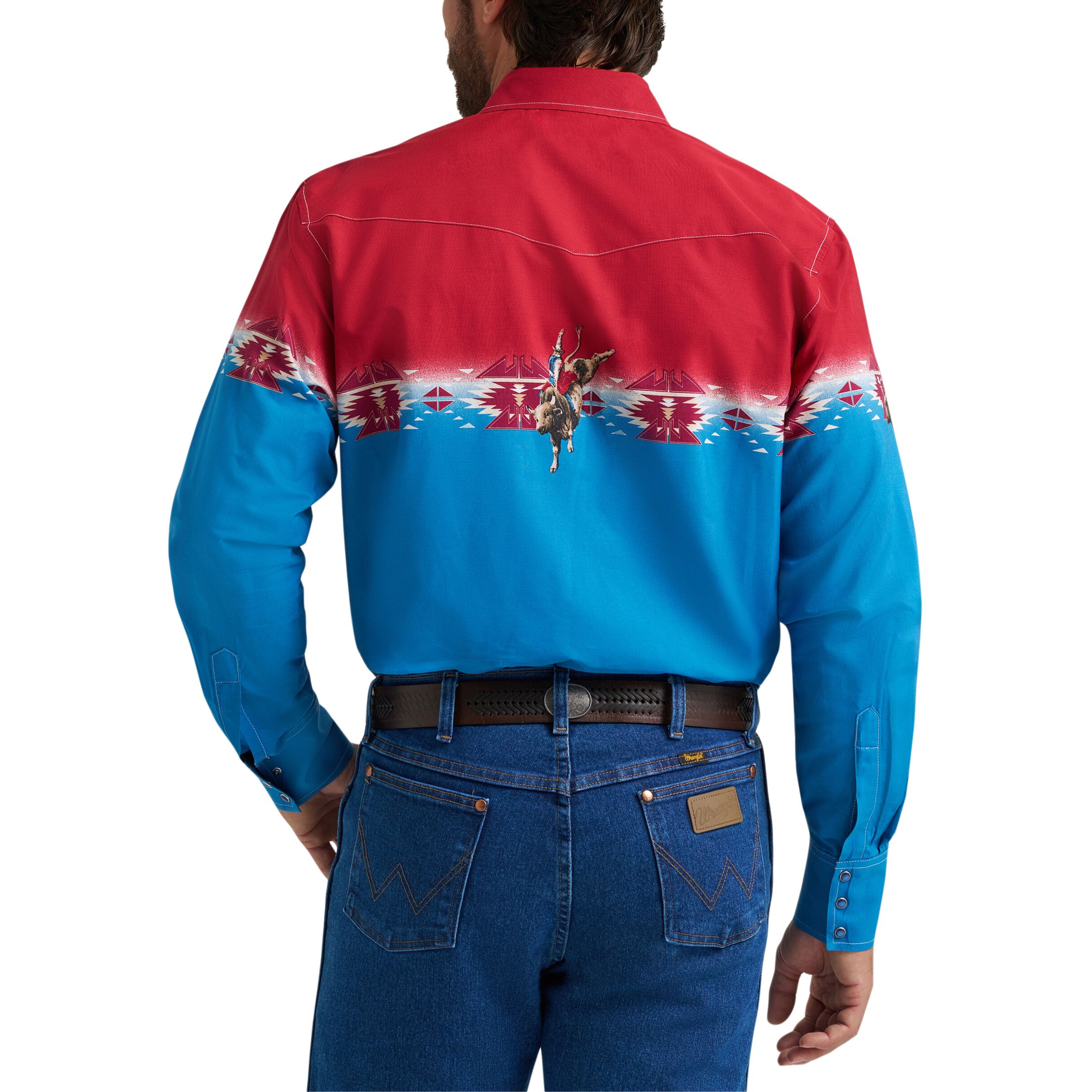 Men's Checotah Long Sleeve Western Snap Horizontal Print Shirt