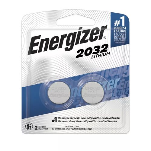 2032 3V Lithium Coin Cell Battery - 2 Pack