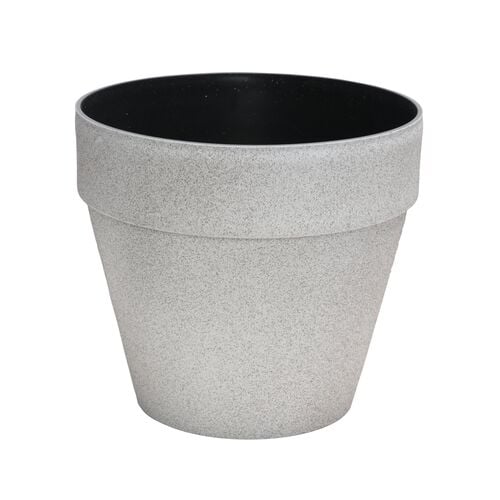 11" Stone Finish Basic Planter in White