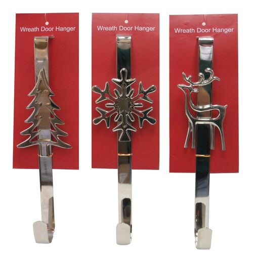 14.5" Wreath Door Hanger in Silver - Assorted
