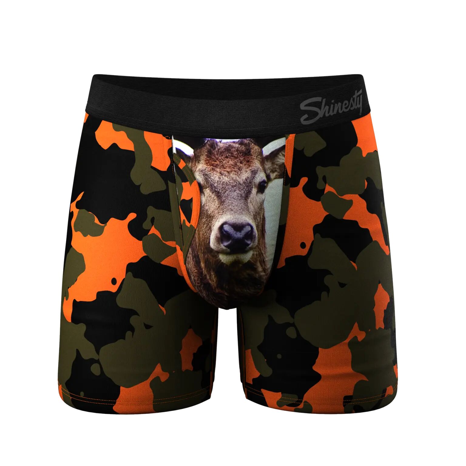 Men's The Bambi Bunchers Orange Camo Deer Ball Hammock Pouch Underwear with Fly