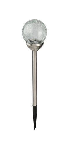 Large Crackle LED Glass Ball Solar Light Stake