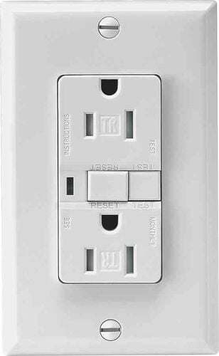 Tamper Resistant 125V 15A GFCI Receptacle in White