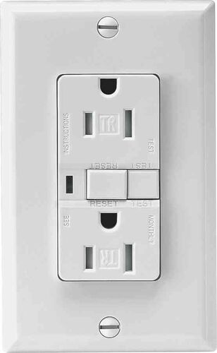 Tamper Resistant 125V 15A GFCI Receptacle in White