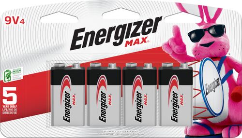 MAX 9V Alkaline Battery - 4 Pack
