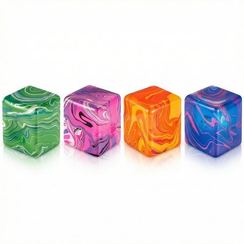 Squishy Marbleized Cube - Assorted