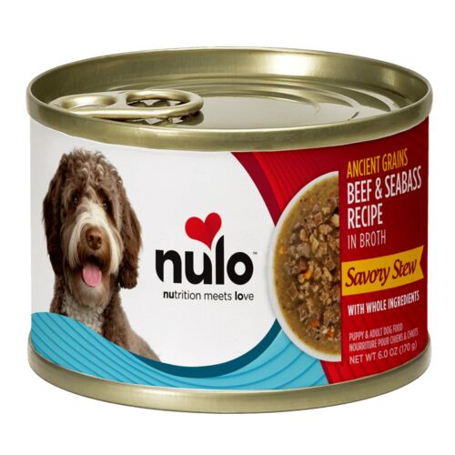 Ancient Grains Beef & Seabass Recipe Savory Stew Puppy & Adult Wet Dog Food - 6 oz