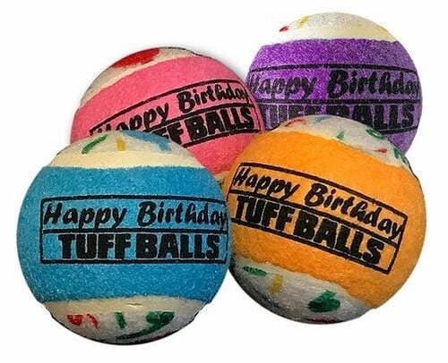 1.8 Jr. Happy Birthday Tuff Ball - 4 Pack