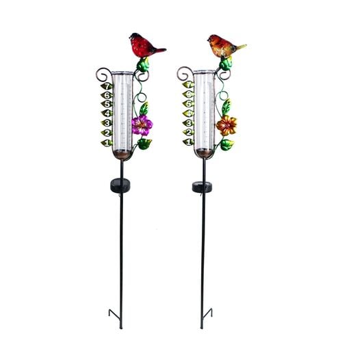 Bird Rain Gauge/Solar Stake - Assorted
