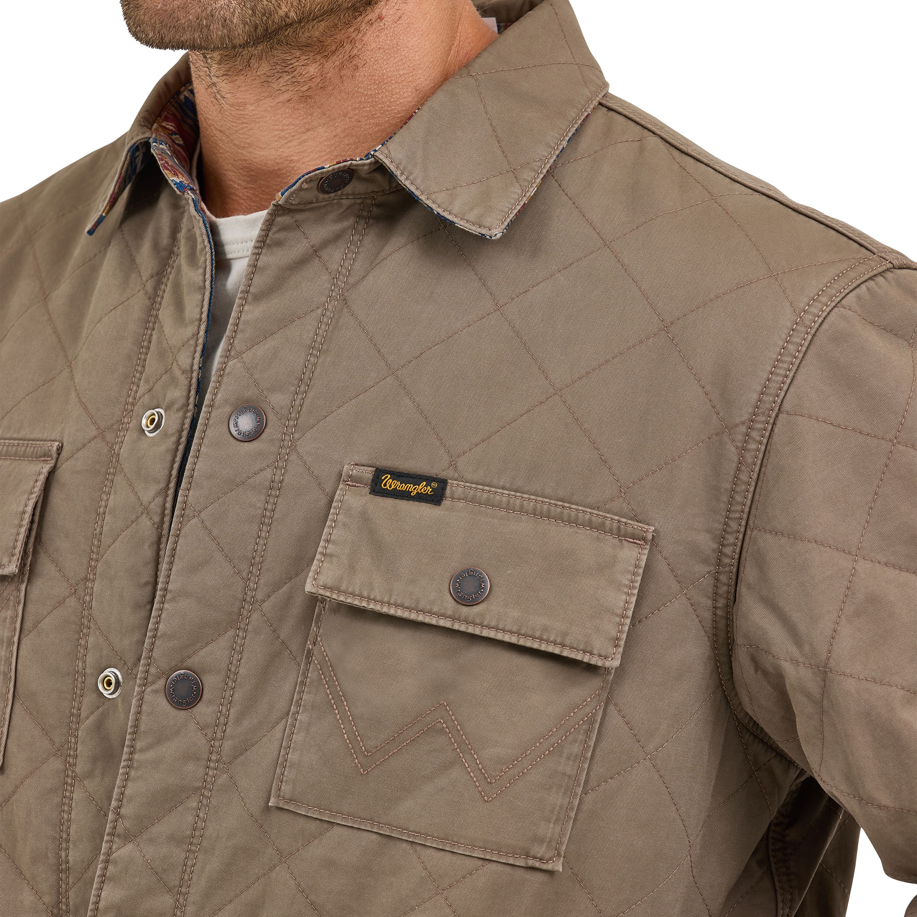 Wrangler Men's Reversible Quilted Shirt Jacket