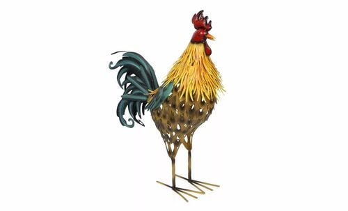 28" Multi-Colored Metal Rooster