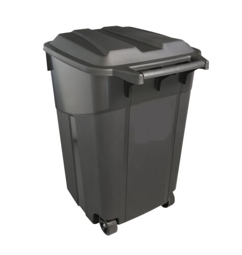 Rough & Rugged Wheeled Trash Can in Black - 45 Gallon
