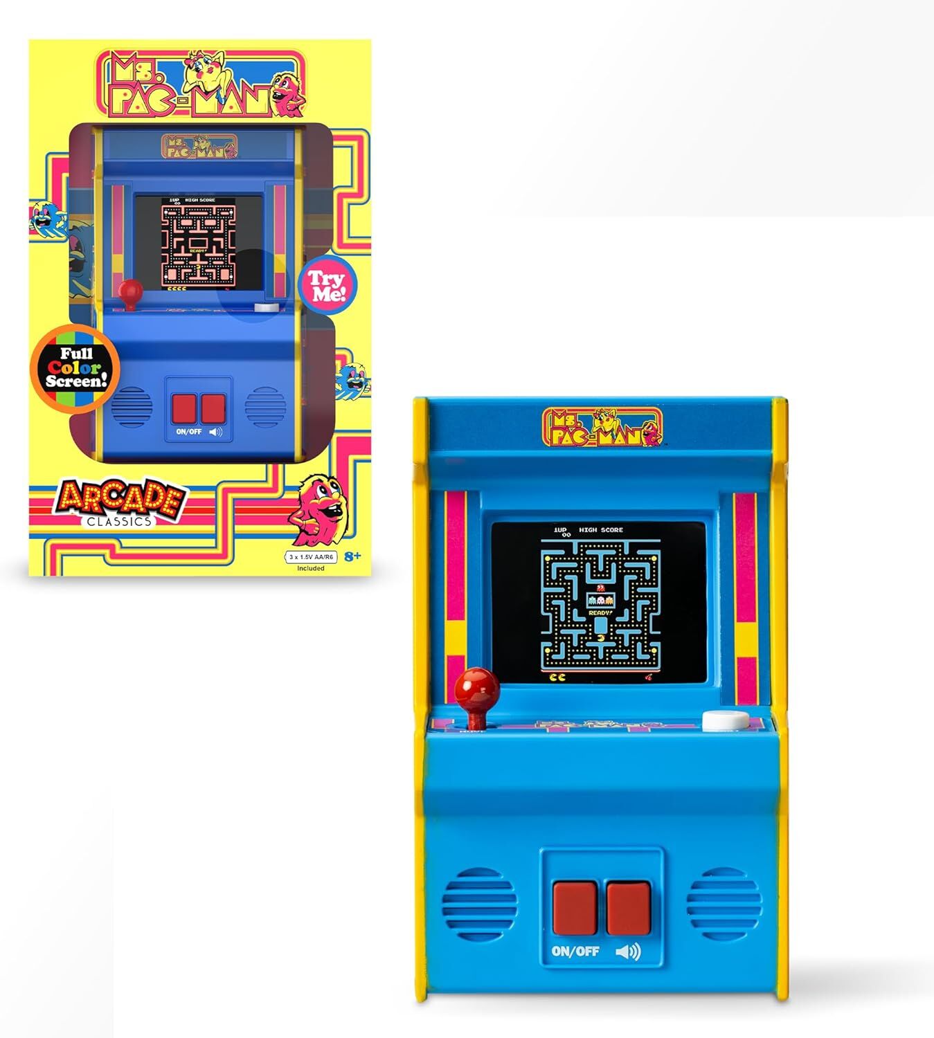 Mini Jeu Arcade Pac-Man - Console Rétro Joystick Portable - Idée Cadeau Amateur Jeux Vidéos