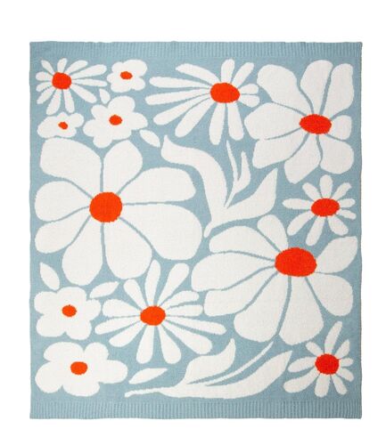Blossom Blues Stretchy Throw Blanket