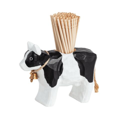 Cow Wood Toothpick Holder