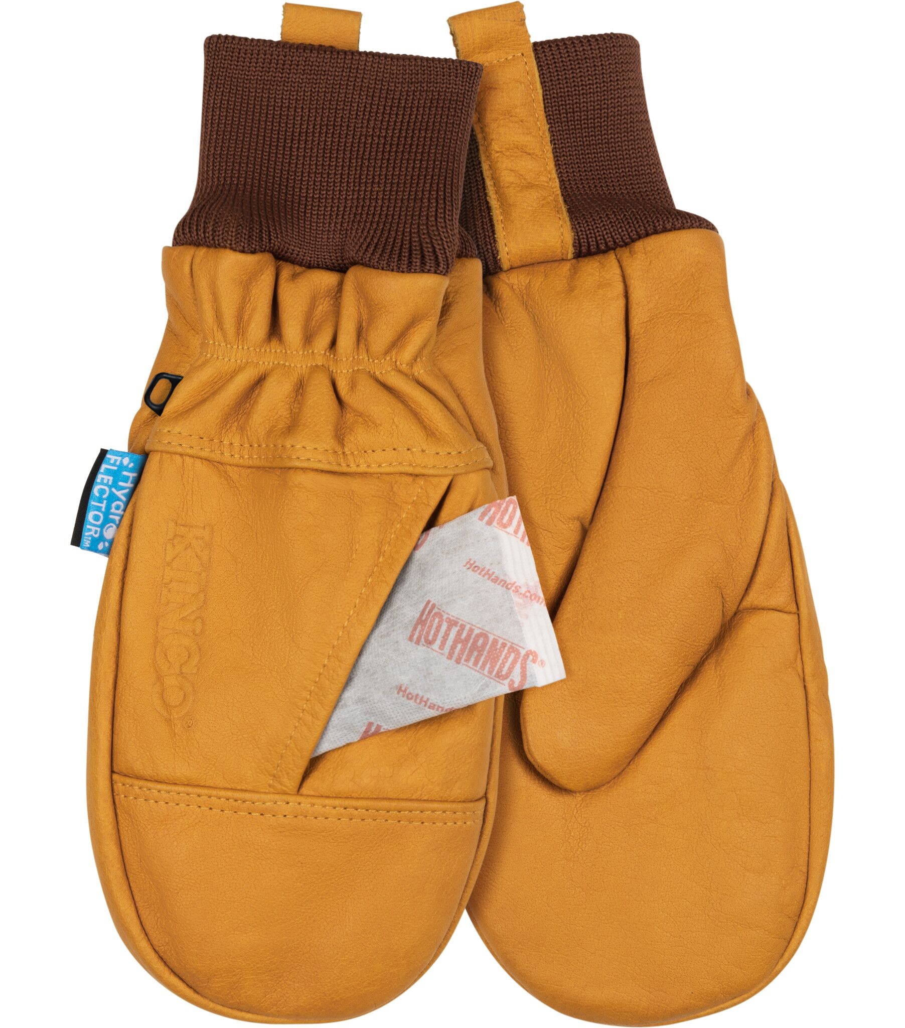 HydroFlector Lined Water-Resistant Premium Grain Buffalo Mitt with Heat Pack Pocket