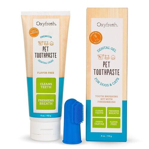 Gel Pet Toothpaste for Dogs & Cats Tooth Brushing Kit with Finger Brush