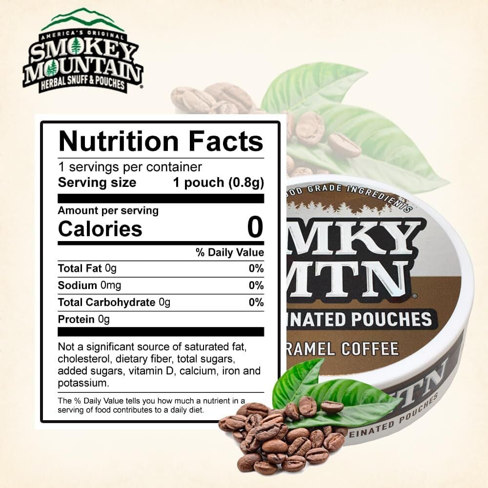 Smokey Mountain Caffeinated Pouches in Caramel Coffee