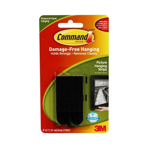 Command Black Medium Picture Hanging Strips Kit
