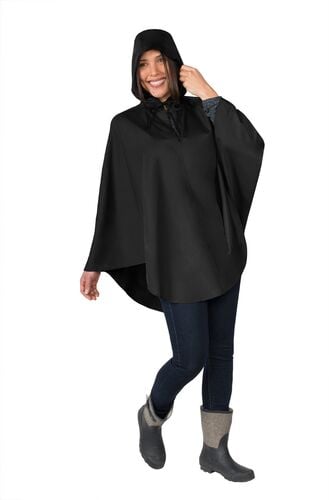 ShedRain Pouchables Rain Poncho With Hood In Black