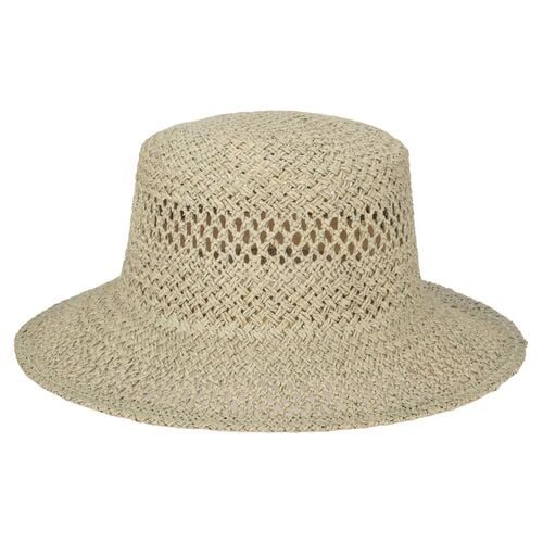 Women's In the Clouds Woven Paper Bucket Hat with Ventilation in Natural
