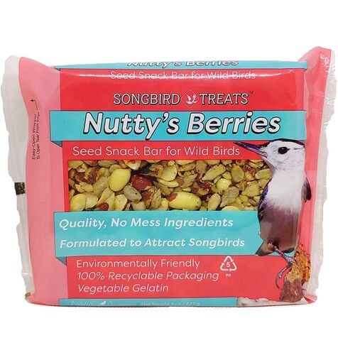 Songbird Treats Nutty's Berries Seeds Bar - 8 oz